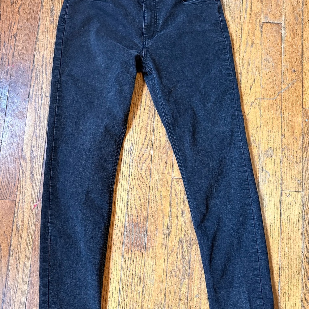 Vintage Genes Black Mens 34x32 Jeans Straight Slim Fit Black